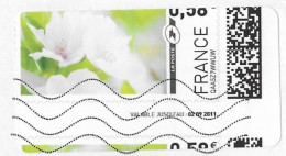 MON TIMBRE EN LIGNE AVEC VARIETE PIQUAGE A CHEVAL, LETTRE ENTIERE PANIER, FLEURS, 2011 - VOIR LES SCANNERS - Lettres & Documents