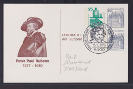 Bund Luftpost Privatganzsache 3 WST Unfall + Burgen & Schlösser Kunst Rubens - Postcards - Used