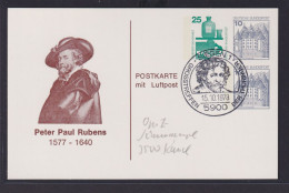 Bund Luftpost Privatganzsache 3 WST Unfall + Burgen & Schlösser Kunst Rubens - Postales - Usados