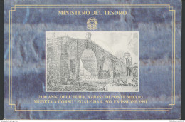 1991 Italia - Repubblica Italiana - 500 Lire Commemorative Ponte Milvio - (2100 Anni Costruzione Ponte Milvio ) Cartonci - 500 Lire