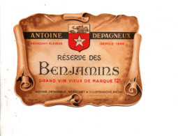 ETIQUETTE ANTOINE DEPAGNEUX RESERVE DES BENJAMINS - Vino Rosso