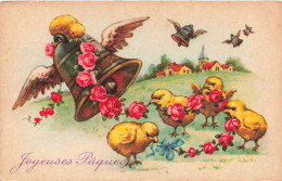 FETES - VOEUX - Pâques - Joyeuses Pâques - Cinq Poussins  - Carte Postale Ancienne - Easter