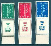 Israel - 1957, Michel/Philex No. : 140-142,  - MNH - *** - Full Tab - Ongebruikt (met Tabs)