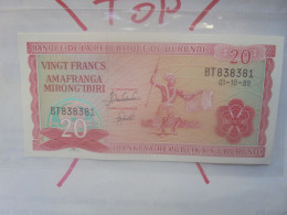 BURUNDI 20 FRANCS 1989 Neuf (B.33) - Burundi