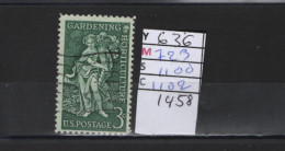 PRIX FIXE Obl  636 YT 723 MIC 1100 SCO 1102 GIB Horticulture 1958  Etats Unis  58A/07 - Gebraucht