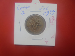 CONGO BELGE 50 Centimes 1929 FR (A.7) - 1910-1934: Alberto I