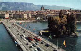 SUISSE - Genève - Vue Sur Le Pont Du Mont Blanc - L'île J.-J Rousseau Et La Ville -  Colorisé - Carte Postale - Genève