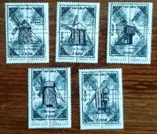 UKRAINE Moulins, Moulin. Mill, Molino, 5 Valeurs Surchargées Emises En 1996. ** MNH - Molens