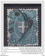 REGNO:  1896/97  STEMMA  -  5 C. VERDE  US. -  SASS. 67 - Gebraucht