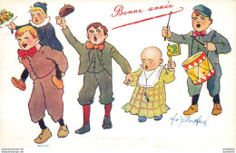 BONNE ANNEE DES ENFANTS DEFILENT AU SON DU TAMBOUR ILLUSTRATION SCHOENPFLUG - Schönpflug, Fritz