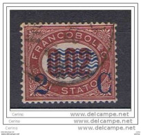 REGNO:  1878  SOPRASTAMPATO  -  2 C./0,02  LACCA  US. -  OTTIMA  CENTRATURA  -  SASS. 29 - Gebraucht