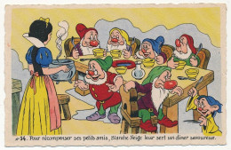 CPSM - WALT DISNEY / MICKEY MOUSE S.A. - 14 Pour Récompenser Ses Petits Amis, Blanche Neige Leur Sert Un Dîner Savoureux - Sonstige & Ohne Zuordnung