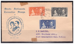 1937 Malaya Straits Settlements, Coronation KING GEORGE VI & QUEEN ELIZABETH FDC, Malaysia - Malayan Postal Union