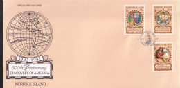 Norfolk Island 1992 Discovery Of America Sc 517-19 FDC - Norfolk Island