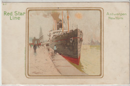 Paquebot RED STAR LINE  Antwerpen - New-York (Illustr. Henrick CASSIERS ) - Passagiersschepen