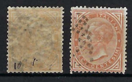 ITALIE Ca.1863-77: 2x Le Y&T 15 Obl., 2 Nuances - Gebraucht