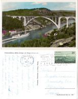 Norwegen 1957, Svinesund Brücke, V. Halden Gebr. Farb-AK - Briefe U. Dokumente