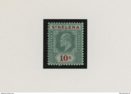1908-11 St. Helena, Stanley Gibbons N. 70, 10 Scellini Green And Red Green, Giorgio V - MLH* - Altri & Non Classificati