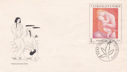 Seated Mother By Mikulas Galanda - 1970 - FDC