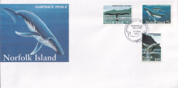 Norfolk Island 1995 Humpback Whales Sc 573-75  FDC - Ile Norfolk