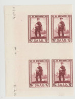 SARRE-N°342** BLOC DE QUATRE -COIN DATE (16/03/55) NEUF SANS CHARNIERE TBE - Unused Stamps