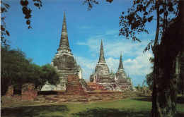 THAILANDE - Chedee Sam - Ong Wat Phrasri San Phet In Ayudhya Province  - Colorisé - Carte Postale - Thailand