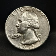 WASHINGTON QUARTER DOLLAR ARGENT 1955 PHILADELPHIE USA / SILVER 1/4 DOLLAR - 1932-1998: Washington