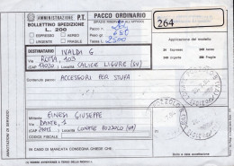 Italia (1994) - Bollettino Pacchi Da Lonate Pozzolo (VA) Per Pietra Ligure - (accessori Stufa) - Postal Parcels