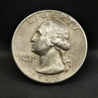 WASHINGTON QUARTER DOLLAR ARGENT 1946 PHILADELPHIE USA / SILVER 1/4 DOLLAR - 1932-1998: Washington