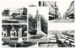 CPSM Dentelée 9 X 14  Grande Bretagne Angleterre (72) NORTHAMPTON QueenEleanor Cross War Memorial Gold Street  Market - Northamptonshire