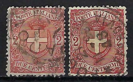 ITALIE Ca.1891-97: 2x Le Y&T 56 Obl., 2 Nuances - Afgestempeld