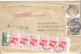Congo Papier D'affaires Echantillons Sans Valeur Airmail Cover Elisabethville 12jan1966 X Italie Avec 9tps Tarif F.90 - Cartas & Documentos
