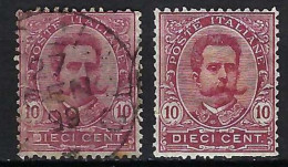 ITALIE Ca.1891-97: 2x Le Y&T 59 Obl., 2 Nuances - Usados