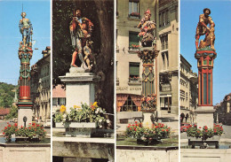 SUISSE - Berne - La Fontaine De La Justice, Du Courrier ,de L'orge Et De Samson - Colorisé - Carte Postale - Berne