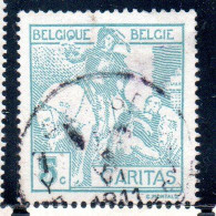 BELGIQUE BELGIE BELGIO BELGIUM 1910 CHARITY CARITAS ST. MARTIN OF TOURS DIVIDING HIS CLOAK WITH A BEGGAR 5c USED OBLITER - 1910-1911 Caritas