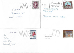0501x: Österreich 1991, Kleines Brieflot Bestehend Aus 4 Einzelfrankaturen - Covers & Documents
