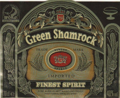 ***  ETIQUETTE ***    Green Shamrock WISKY  étiquette Alambiquée - French Distilled ??  - Whisky