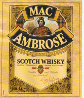 ***  ETIQUETTE ***     MAC AMBROSE - 100cl   Scotch WIISKY écosse  - Whisky