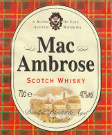 ***  ETIQUETTE ***     MAC AMBROSE - 75cl   Scotch WIISKY écosse  - Whisky