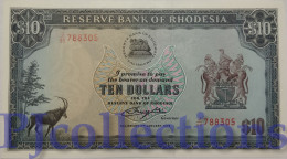 RHODESIA 10 DOLLARS 1979 PICK 41 AUNC - Rhodesië