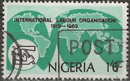 NIGERIA 1969 50th Anniversary Of ILO - 1s.6d. World Map And ILO Emblem AVU - Nigeria (1961-...)