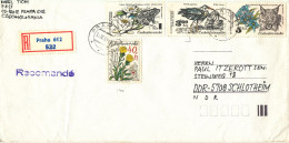 Czechoslovakia Registered Cover Sent To Germany 15-4-1985 Topic Stamps Incl. LYNX - Cartas & Documentos