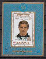 Ajman 1971 - Calcio Soccer Football - Gerhard Müller (1945-2021) - Sheet Imperf. CTO - 1974 – Allemagne Fédérale