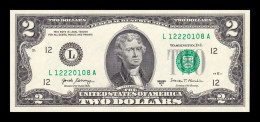 Estados Unidos United States 2 Dollars 2017A Pick 545 L -San Francisco CA Sc Unc - Billetes De La Reserva Federal (1928-...)