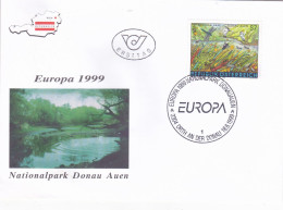 NATIONALPARK DONAU AUEN  EUROPA  1999 FDC COVERS 1999  AUSTRIA - FDC