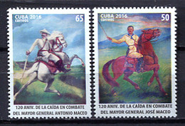Cuba 2016 / Generals Antonio & Jose Maceo Horses MNH Hermanos Maceo Caballos / Cu3206  36-2 - Nuevos