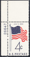 !a! USA Sc# 1153 MNH SINGLE From Upper Left Corner W/ Plate-# 26647 - 50-Star-Flag - Ungebraucht