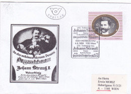 THE MUSIC JOHANN STRAUB   FDC COVERS 1999  AUSTRIA - FDC