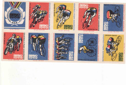 Czechoslovakia - Czechia 10 Matchbox Labels World Championships In Cycling BRNO 1969 - Boites D'allumettes - Etiquettes