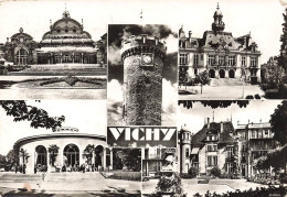 FRANCE - Vichy - Multivues - Casino - Hôtel De Ville - Tour De L'horloge - Carte Postale Ancienne - Vichy